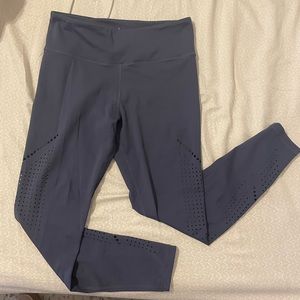 Senita brand Alpine Laser cut leggings. Size large. Light Navy color